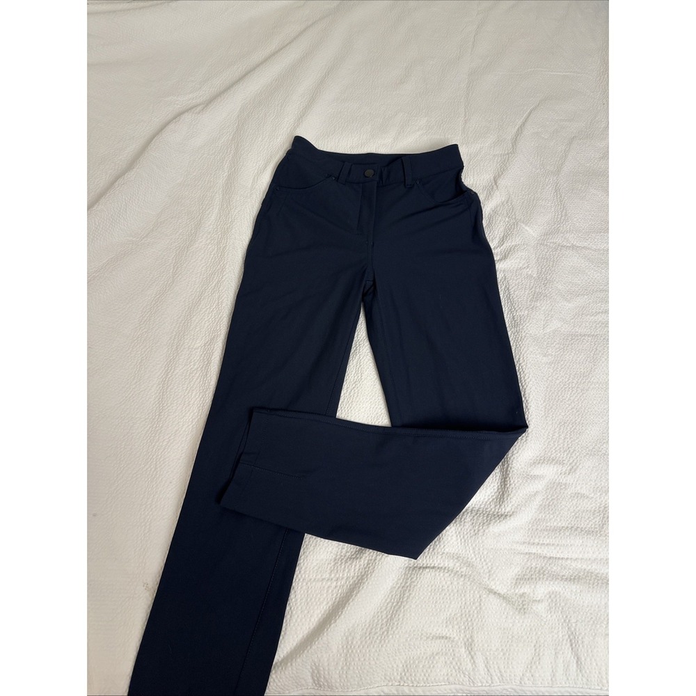 LULULEMON City Sleek 5-Pocket Ankle Pants Navy Blue Career Slacks Size 2
